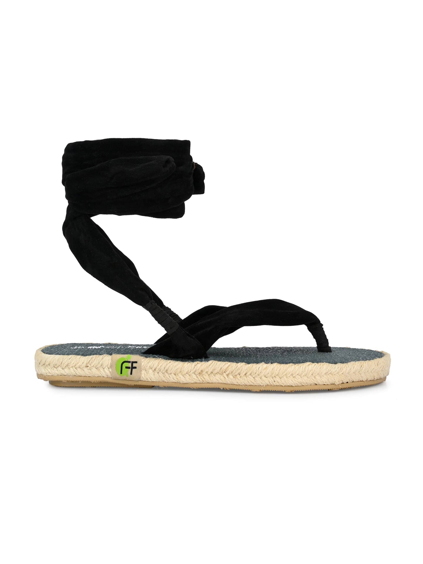 Saina Black Yoga Mat Sandals for Women
