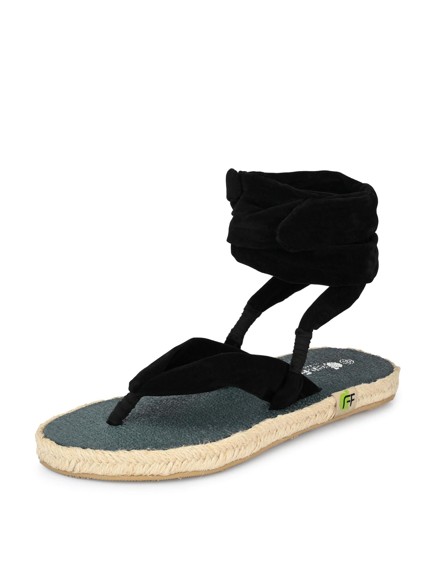 Saina Black Yoga Mat Sandals for Women