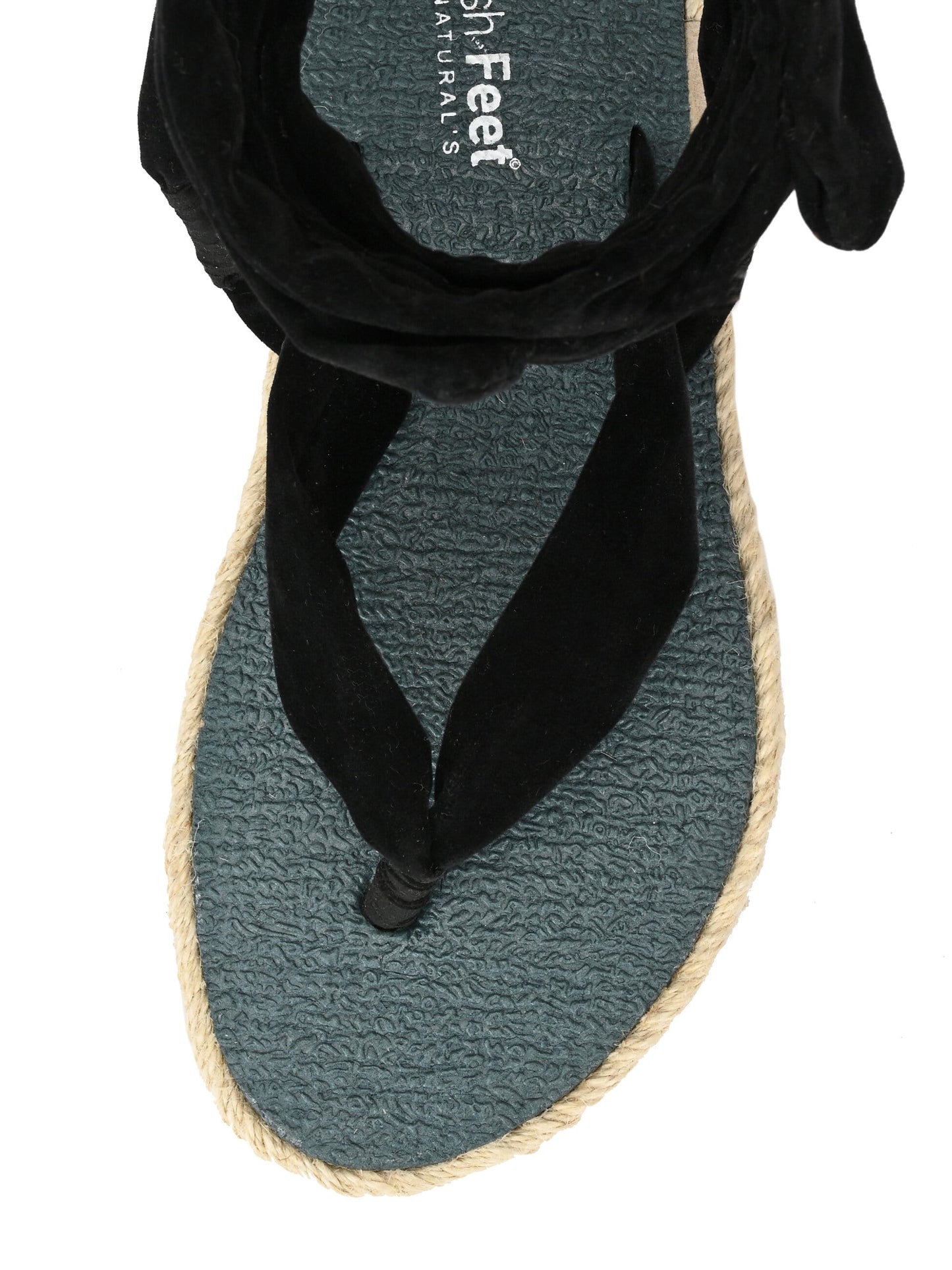 Saina Black Yoga Mat Sandals for Women