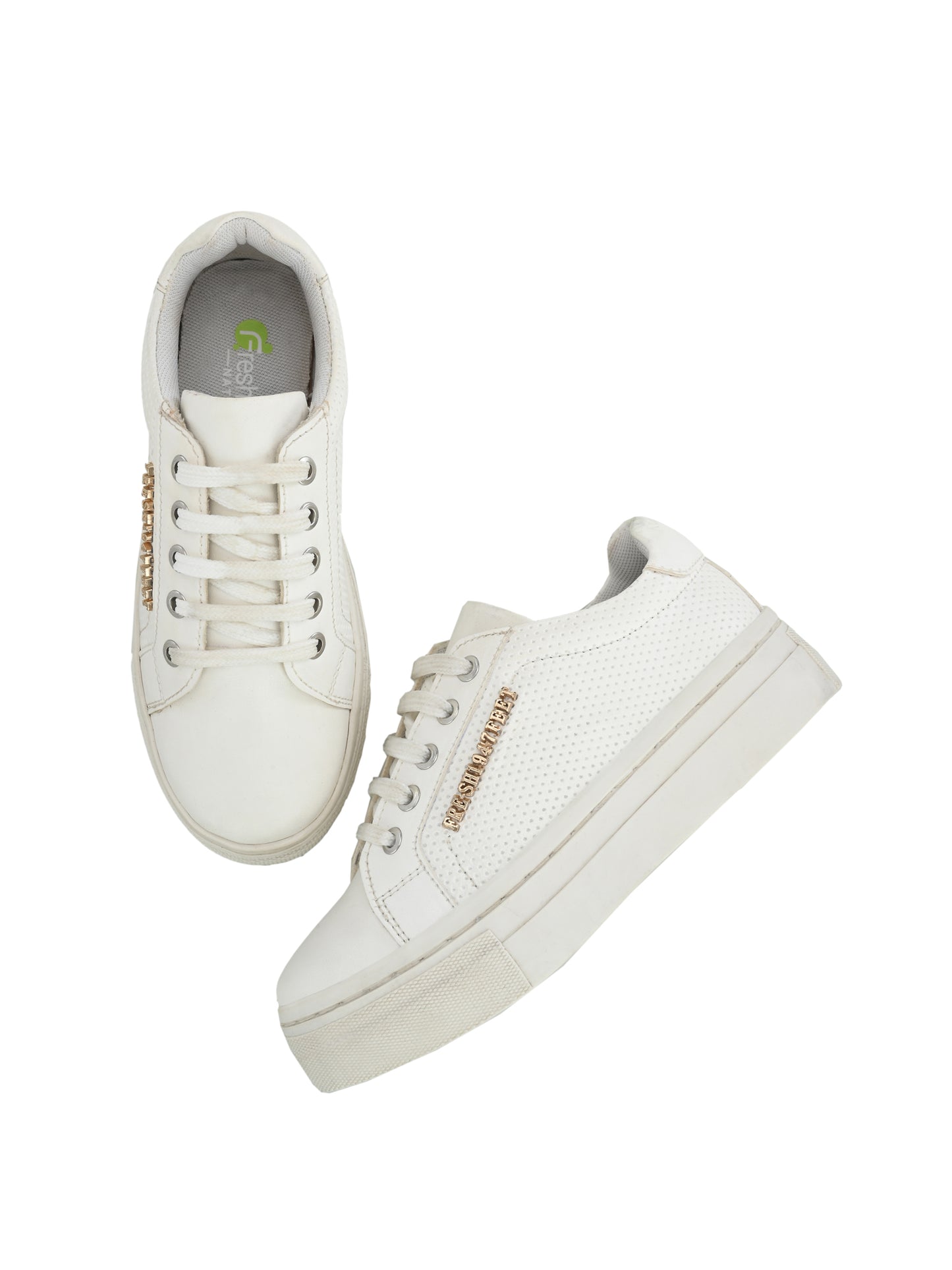 Ronaldo White Dual Size technology Shoes for Kids