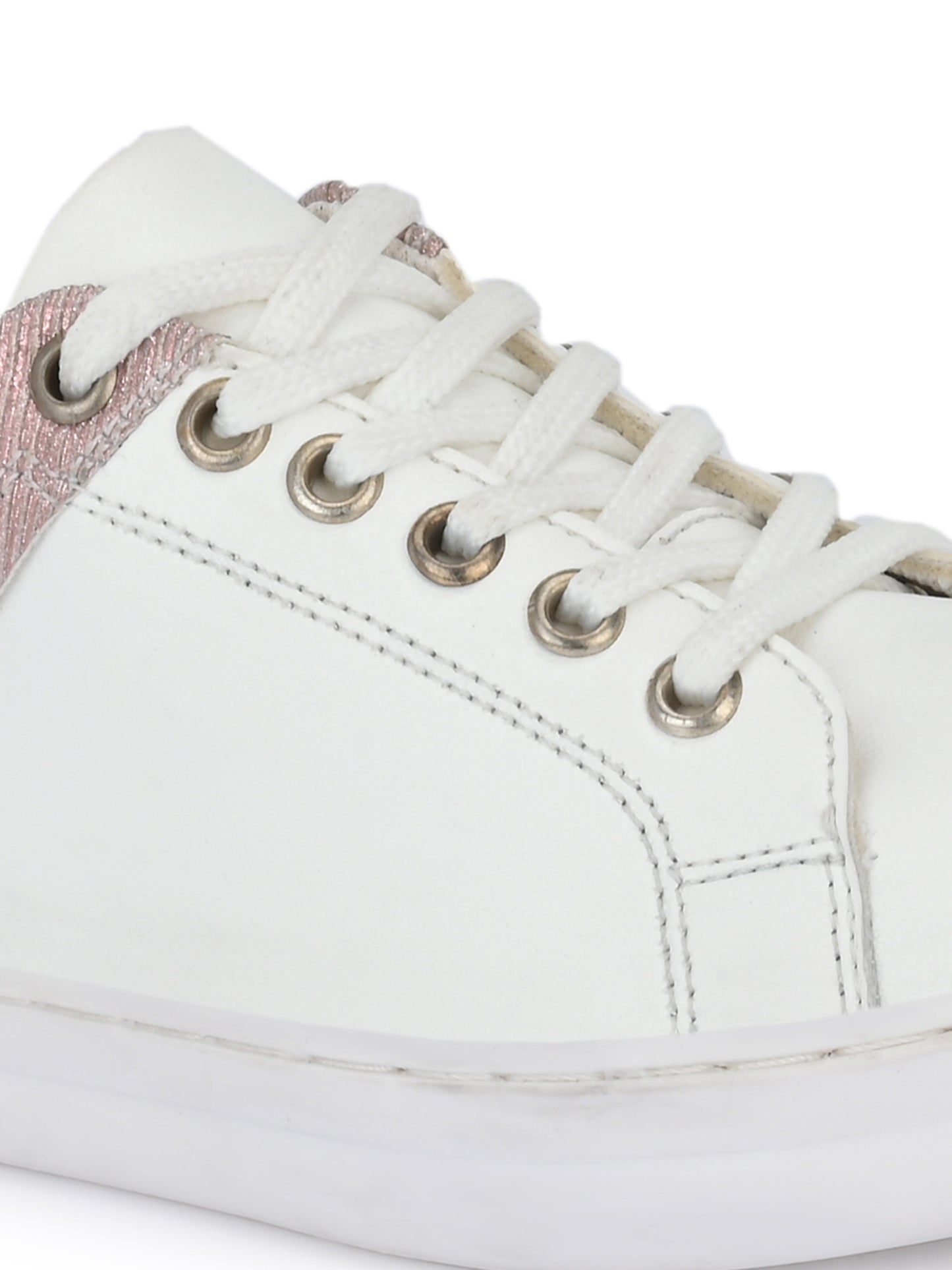 Camila White Pink Dual Size Technology Sneakers for Kids