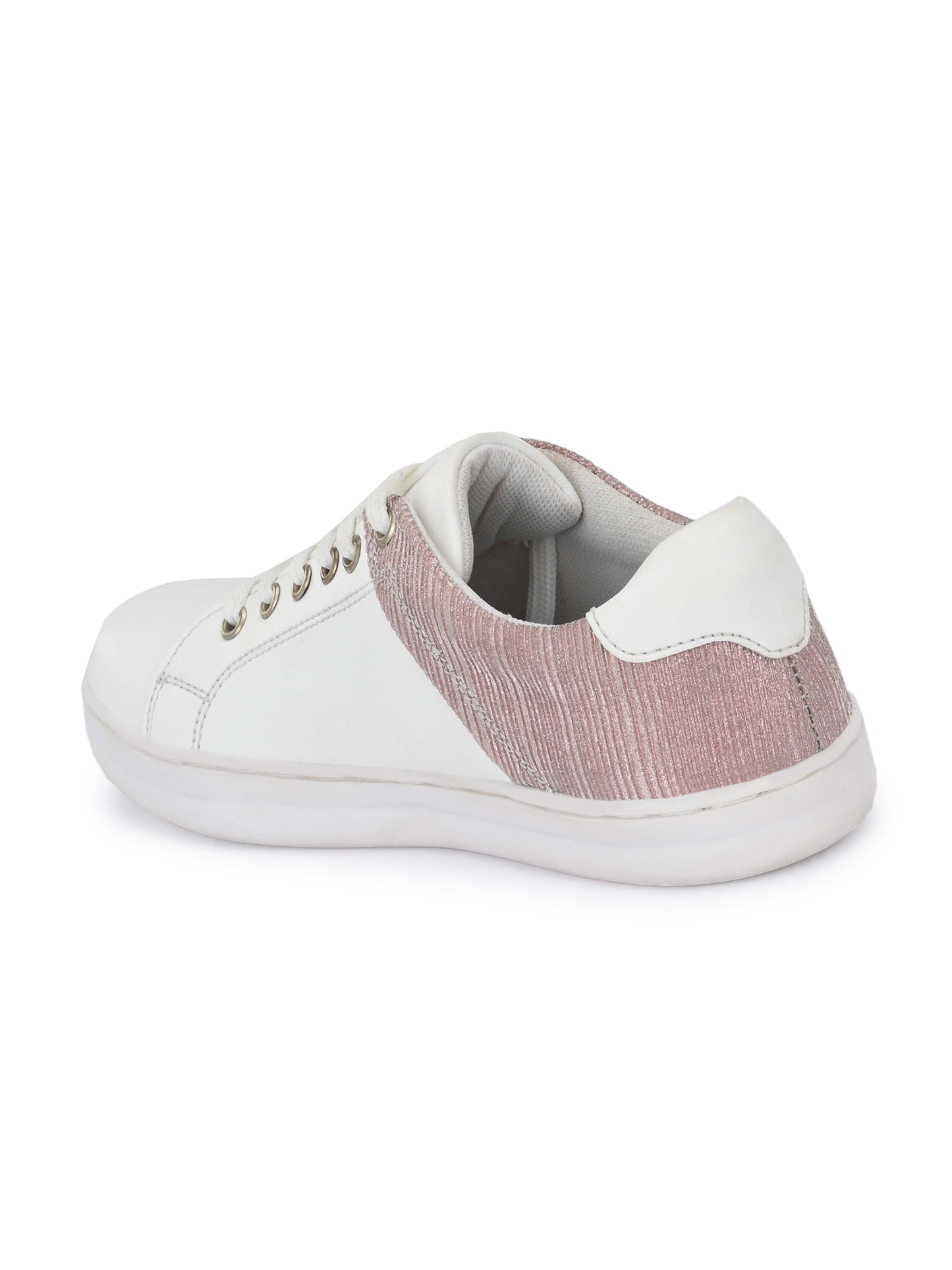 Camila White Pink Dual Size Technology Sneakers for Kids