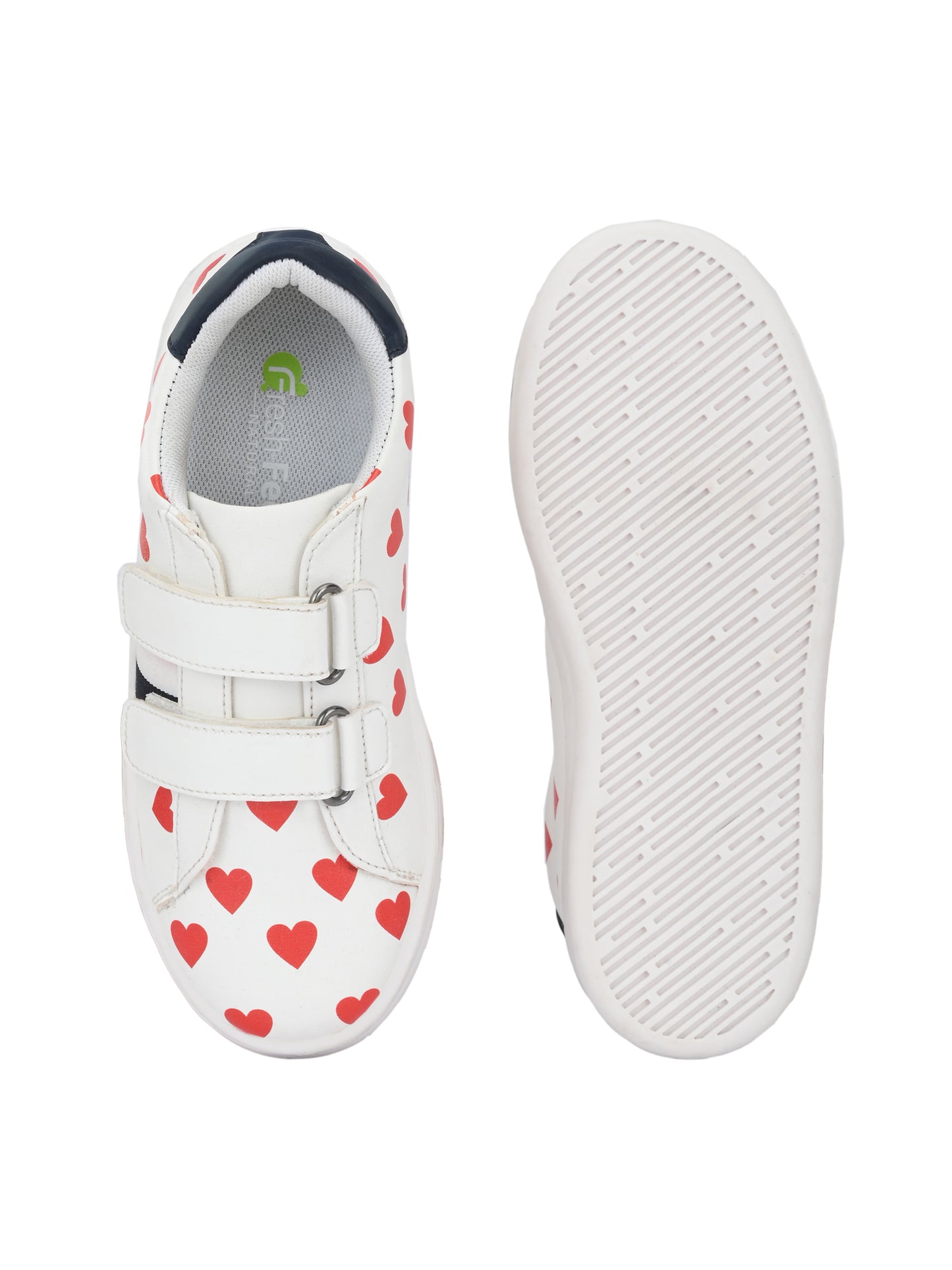 Charlotte White Dual Size Technology Sneakers for Kids