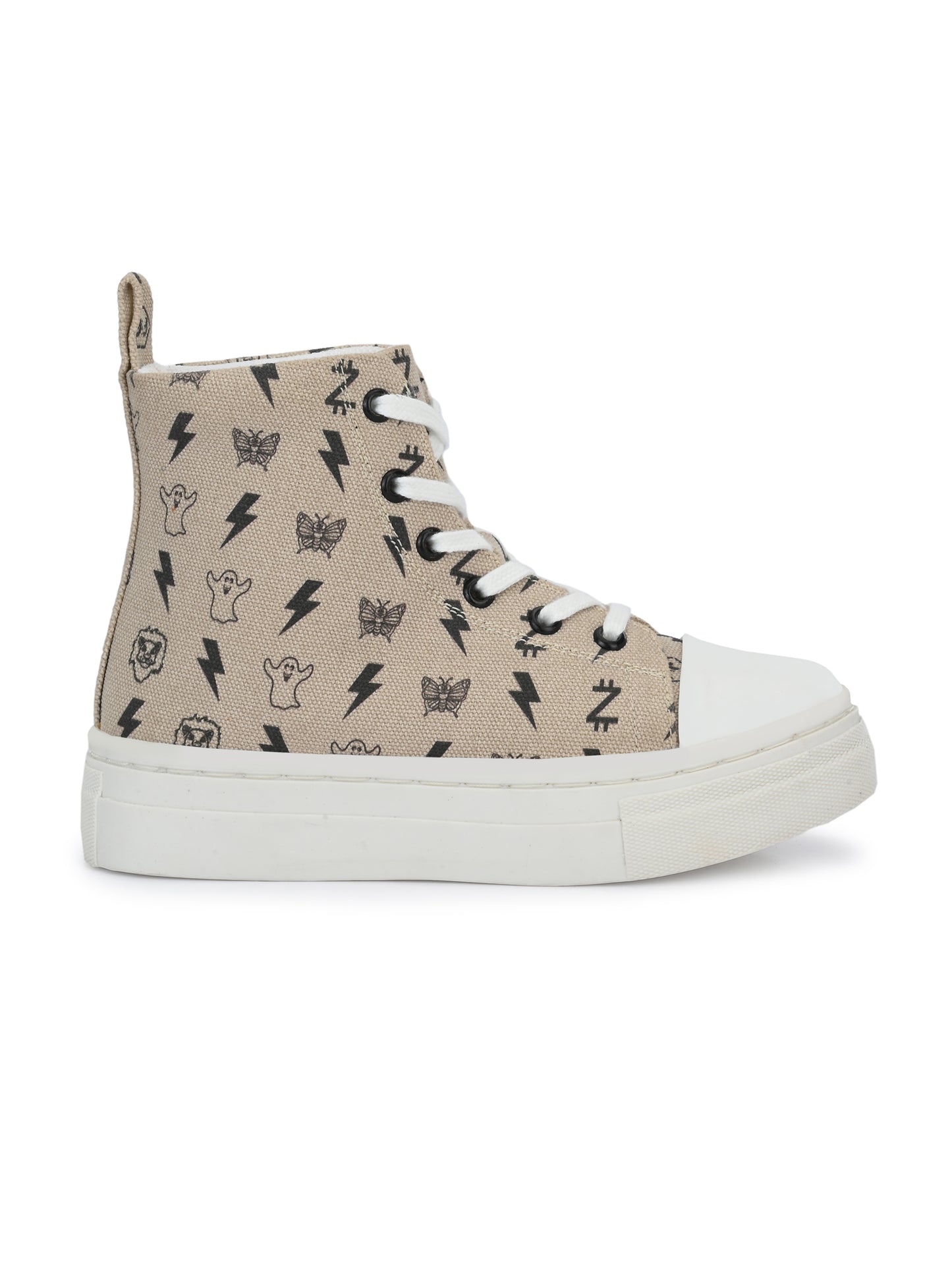 Ninja Beige Dual Size technology Shoes for Kids