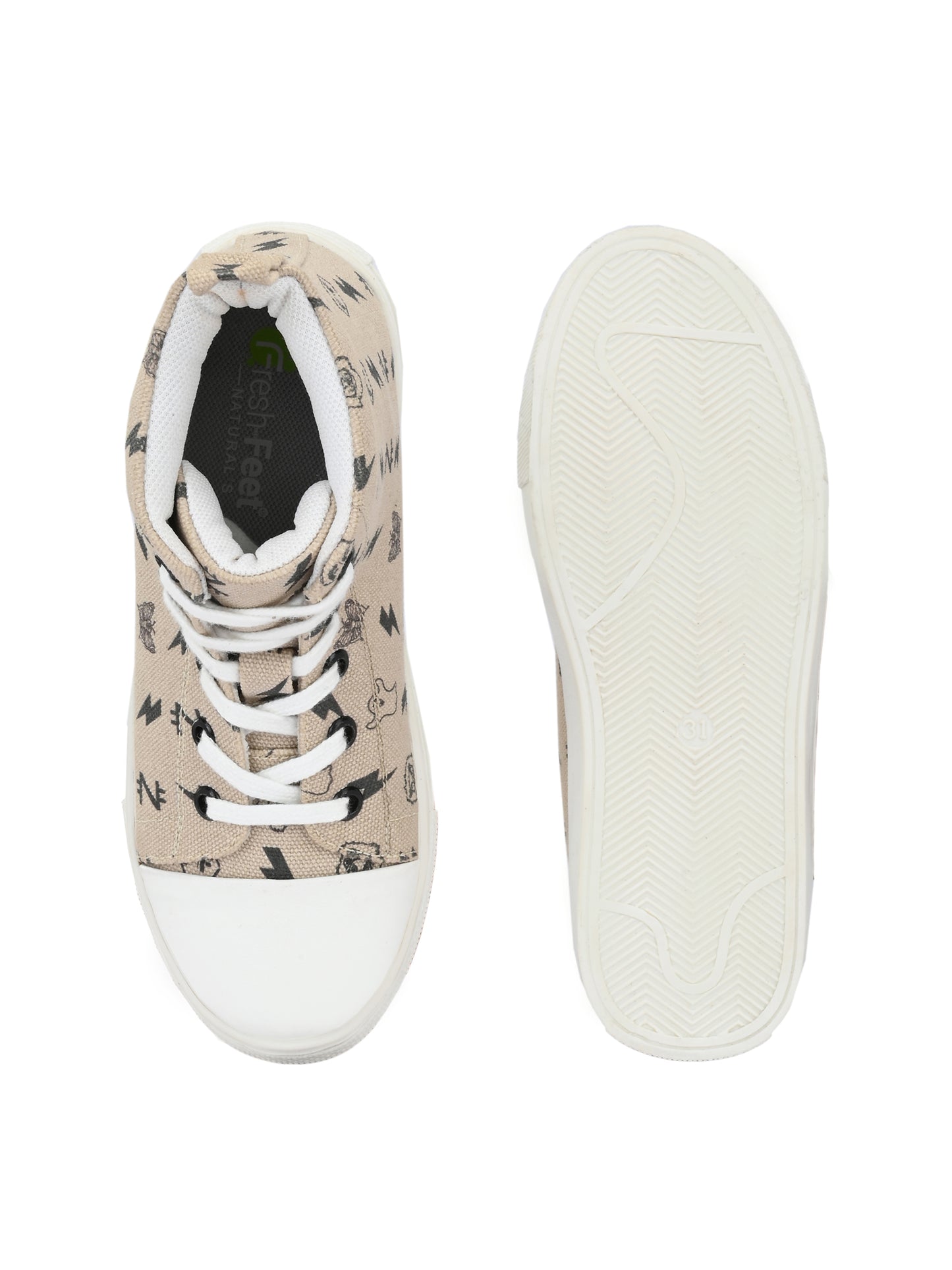Ninja Beige Dual Size technology Shoes for Kids