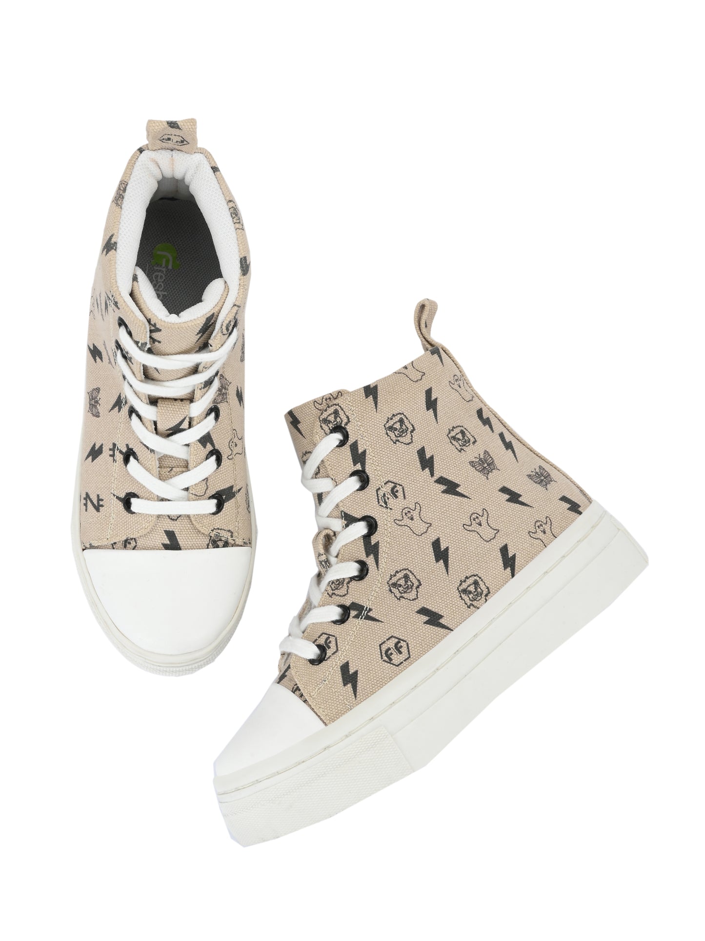Ninja Beige Dual Size technology Shoes for Kids