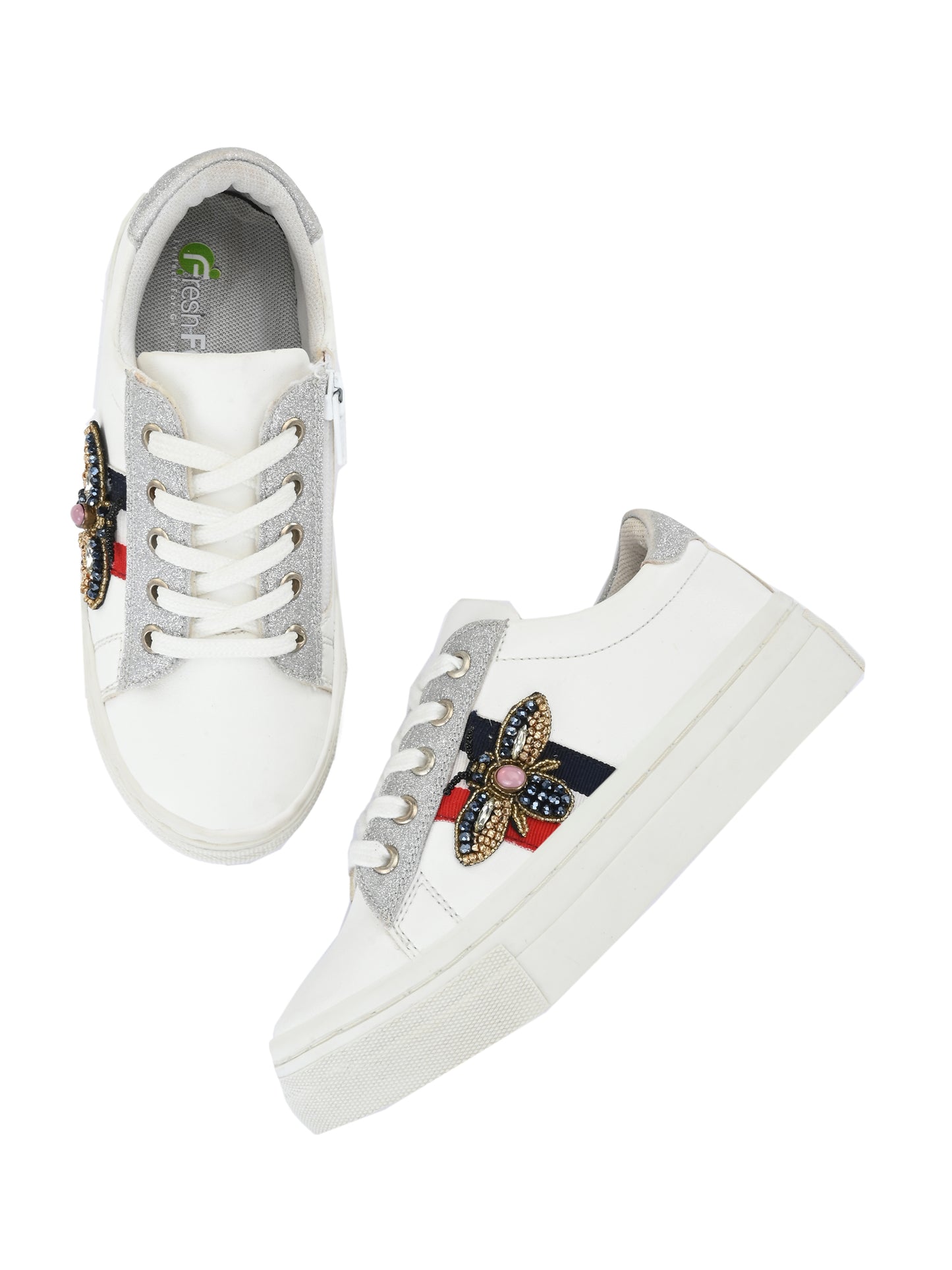 Nice White Dual Size technology Shoes for Kids