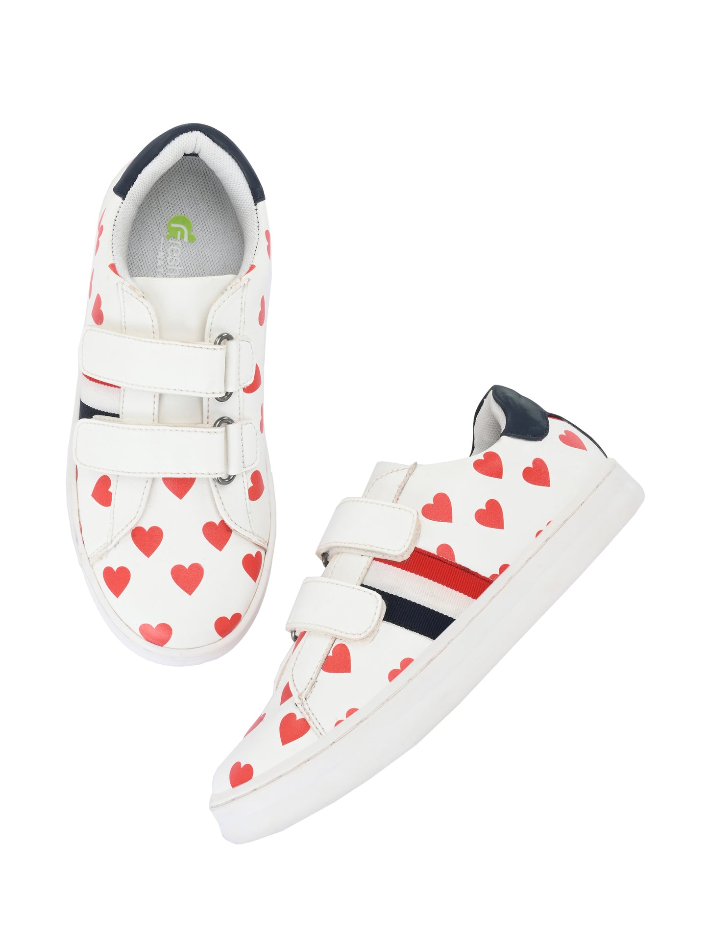 Charlotte White Dual Size Technology Sneakers for Kids