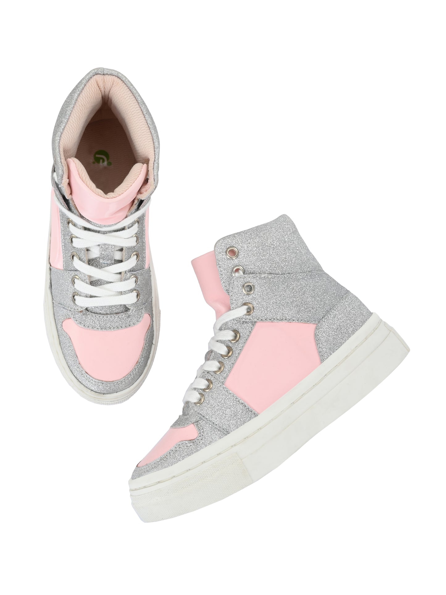 Nick Baby Pink Grey Dual Size technology Shoes for Kids