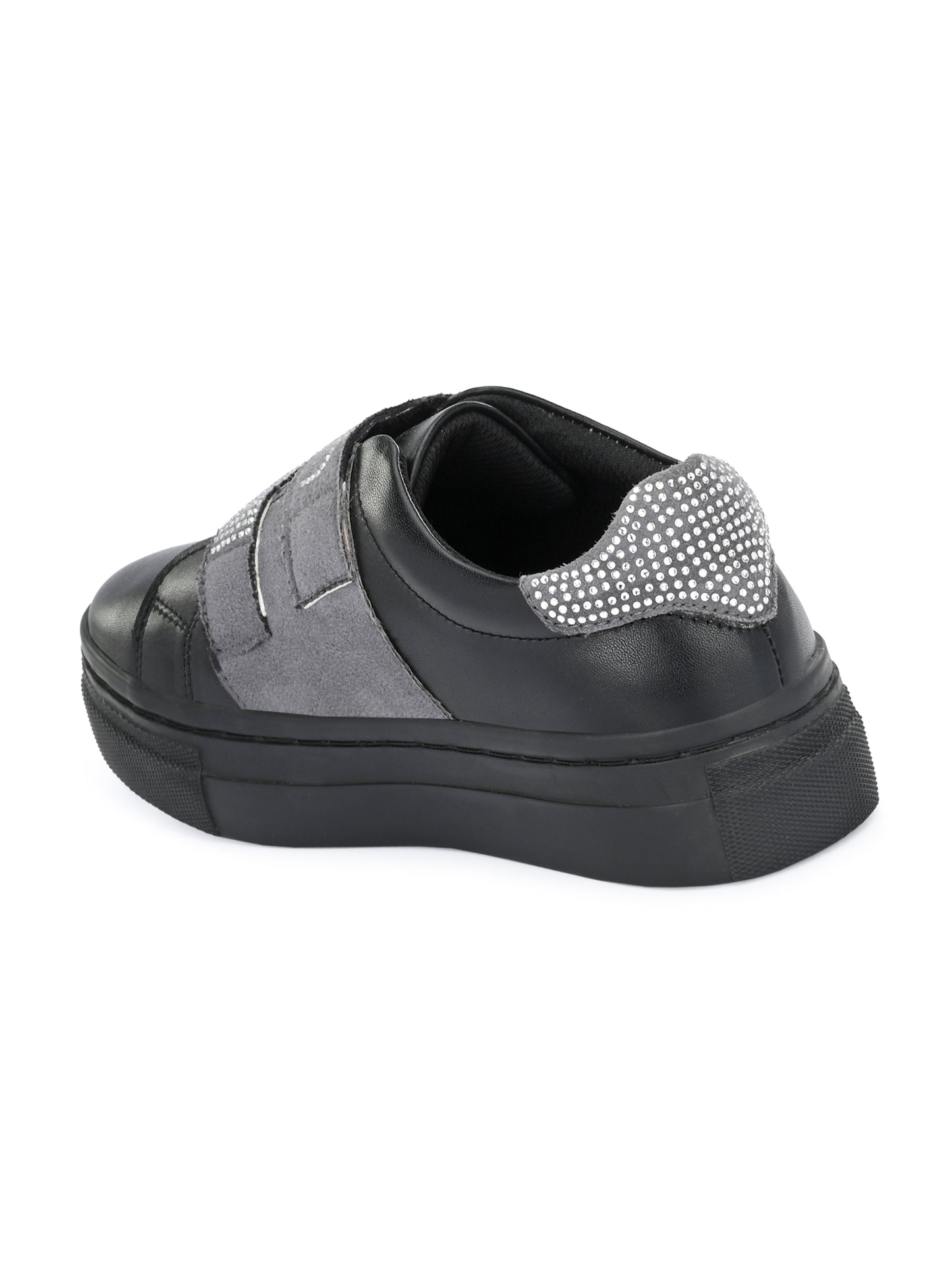 Niko Black Grey Dual Size technology Shoes for Kids