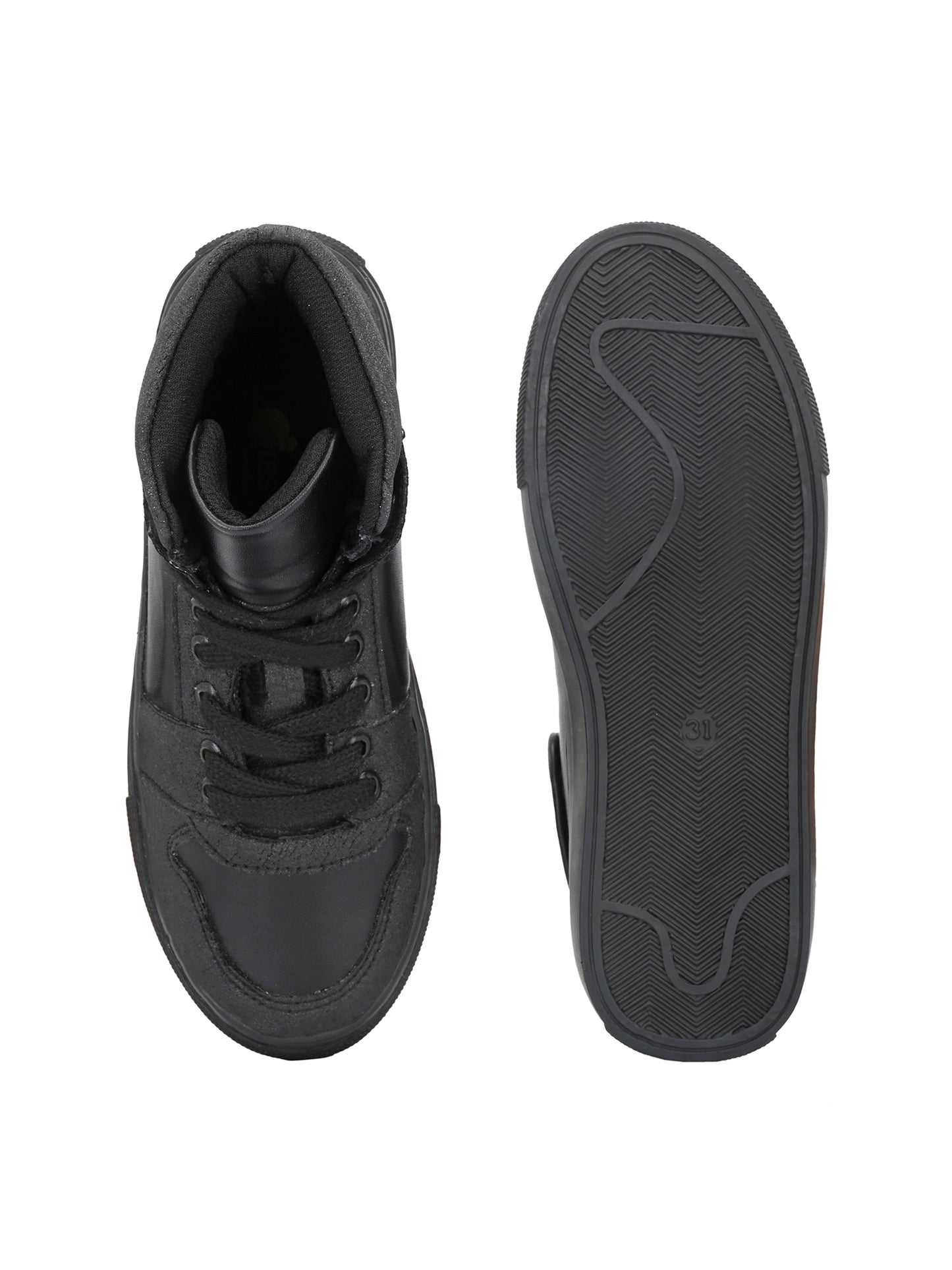 Nick Black Dual Size technology Shoes for Kids