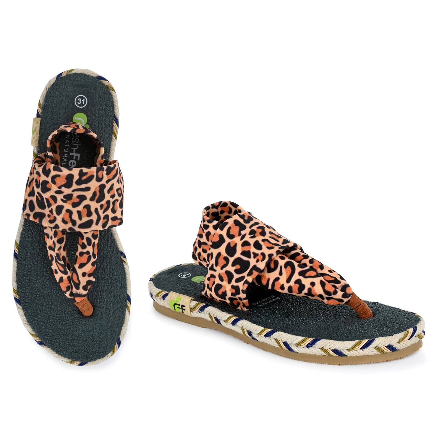 Cinderella Leopard Print Yoga Mat Sandals for Kids