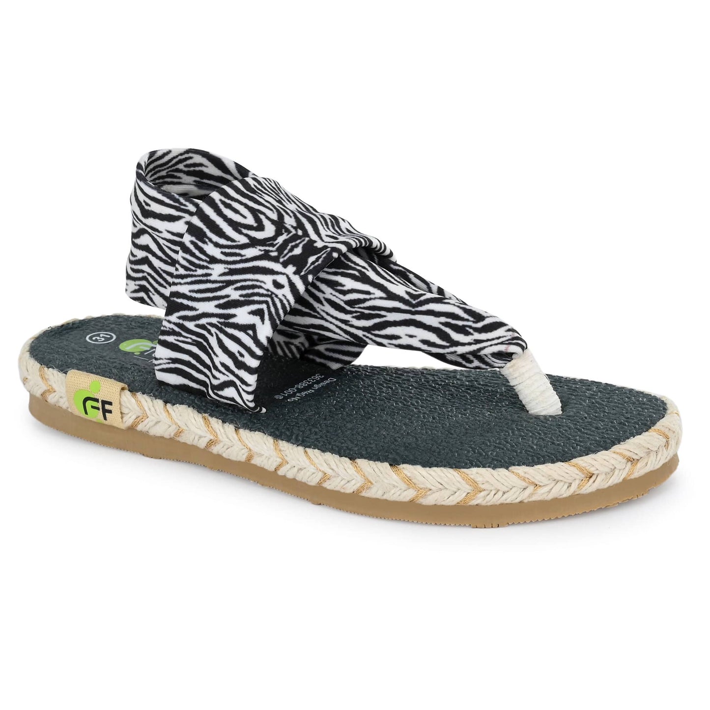 Cinderella Zebra Print Yoga Mat Sandals For Kids