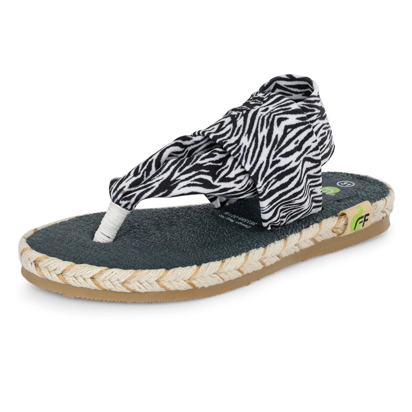Cinderella Zebra Print Yoga Mat Sandals For Kids