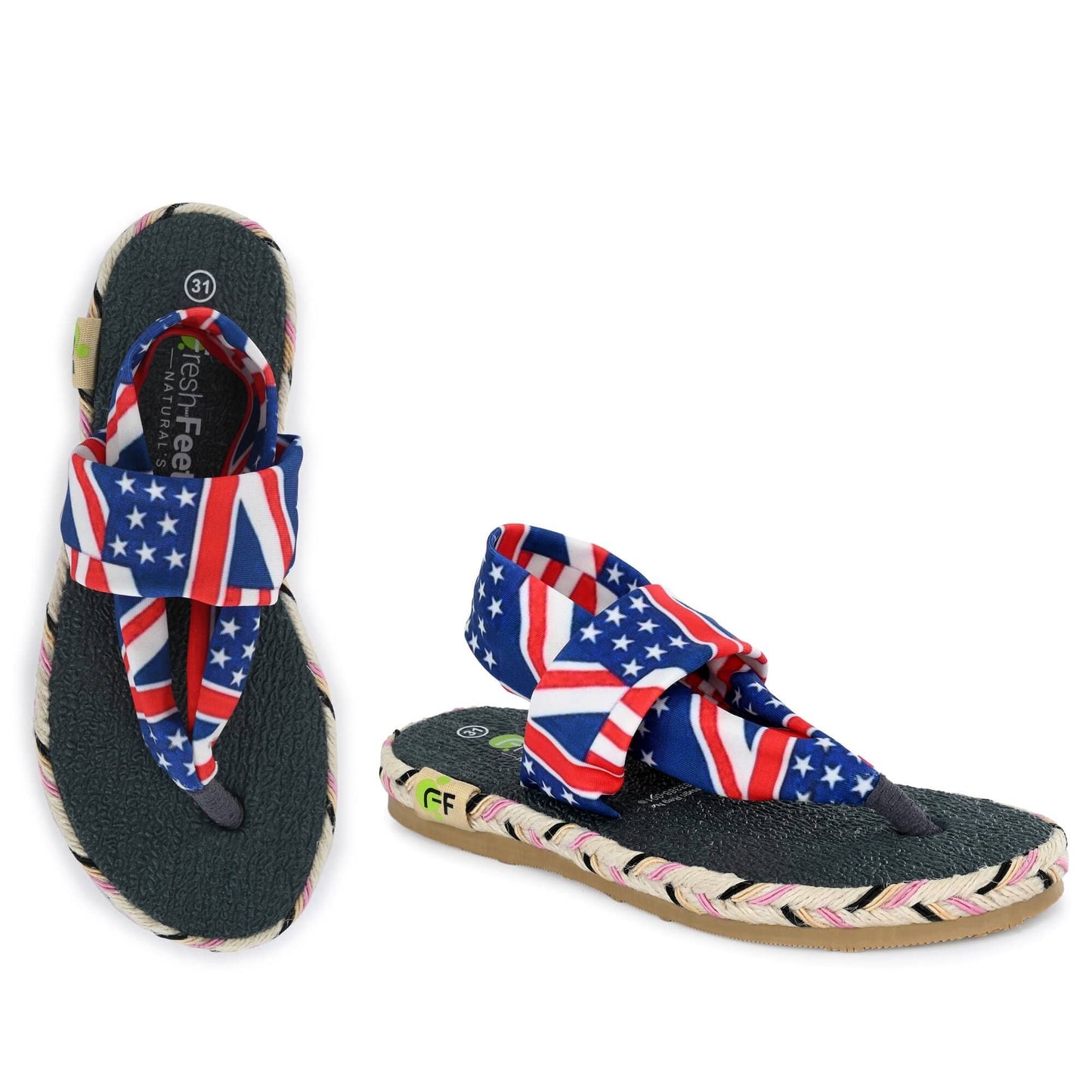 Cinderella American Print Yoga Mat Sandals for Kids