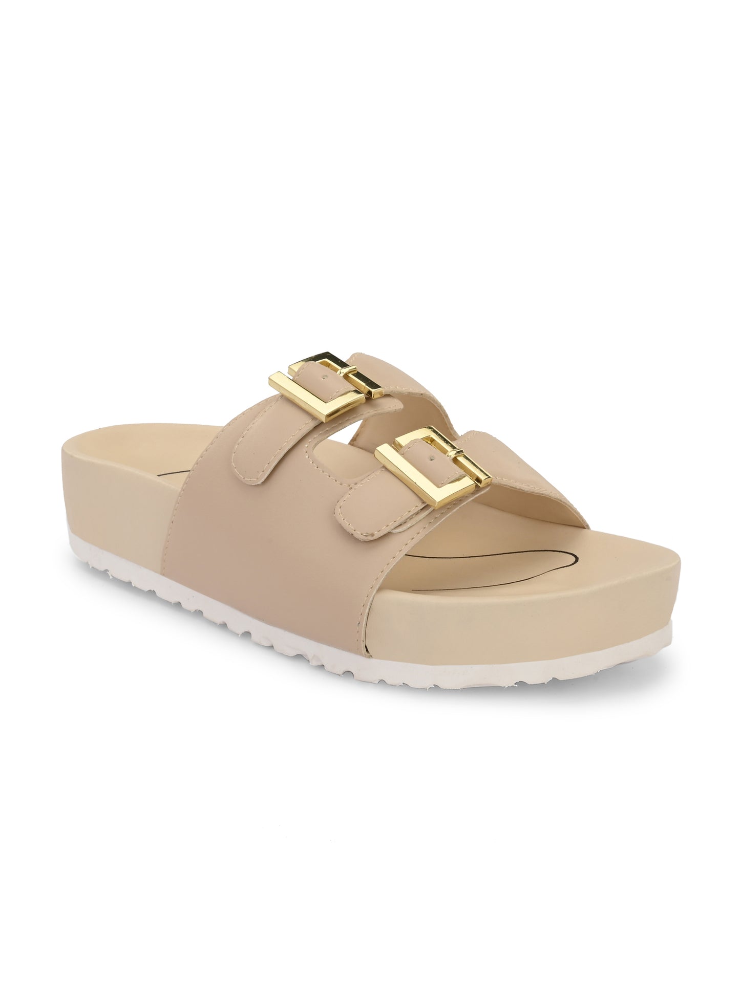 Michelle Beige Orthopedic Sliders For Women