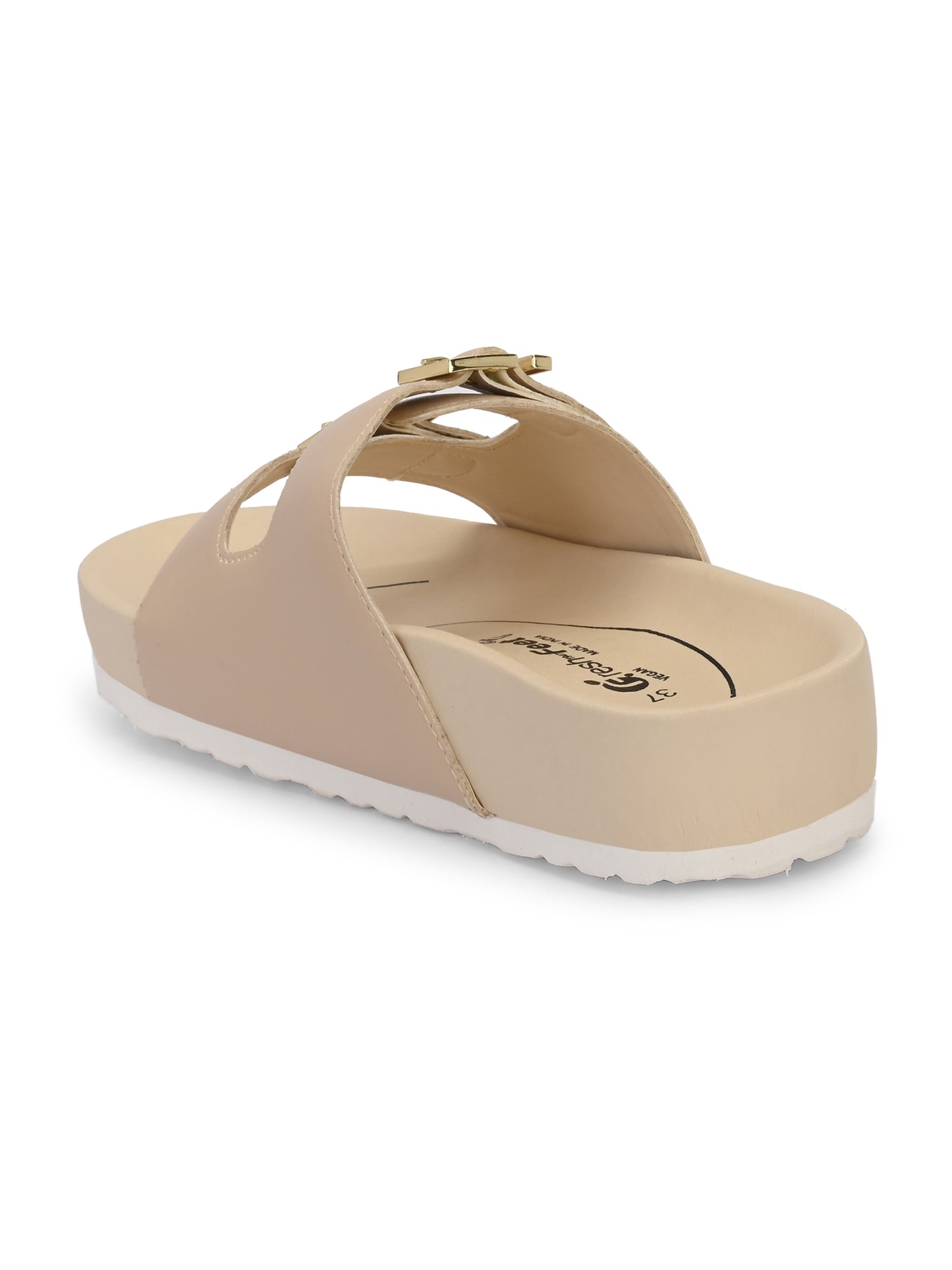 Michelle Beige Orthopedic Sliders For Women