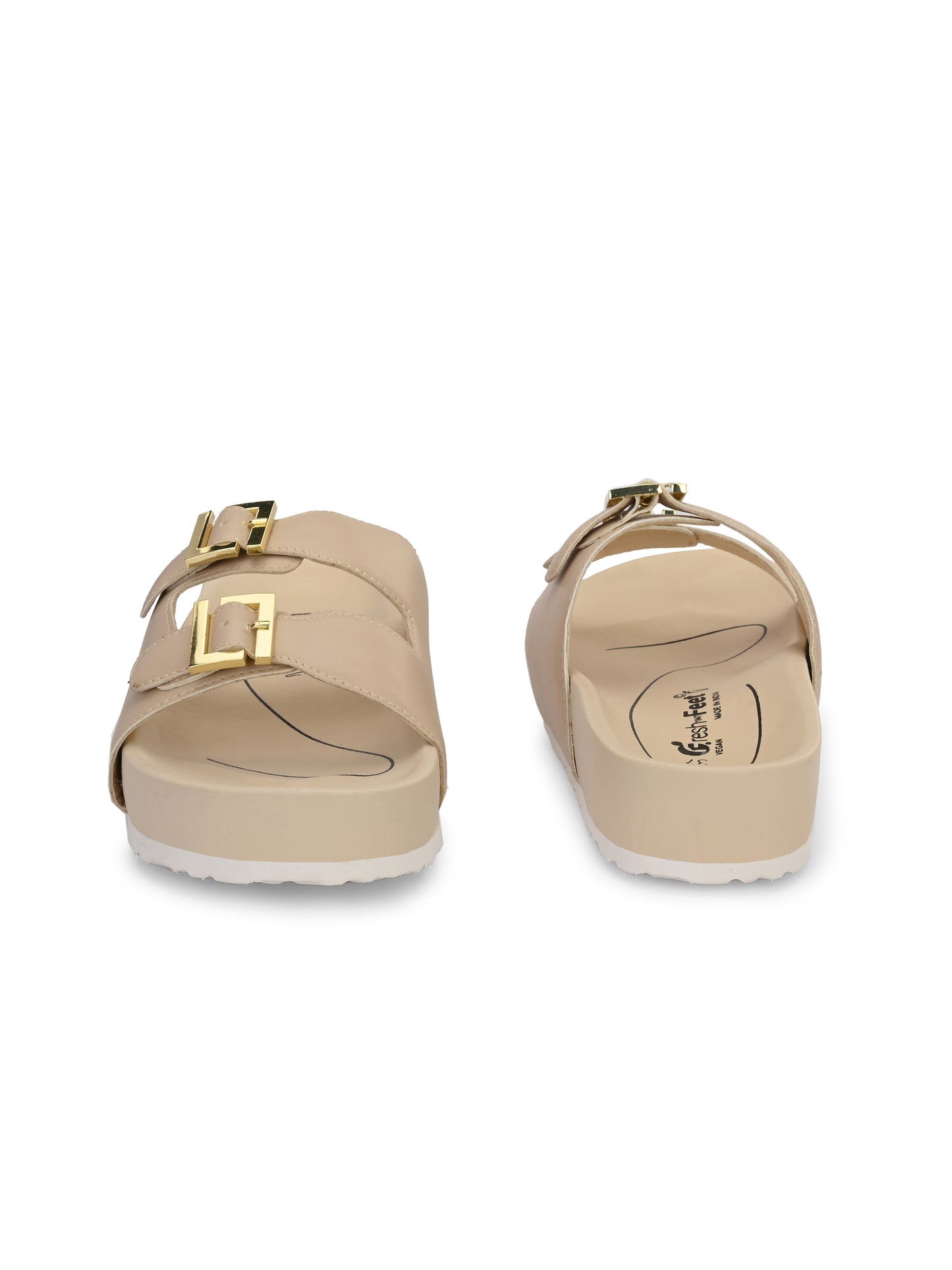Michelle Beige Orthopedic Sliders For Women