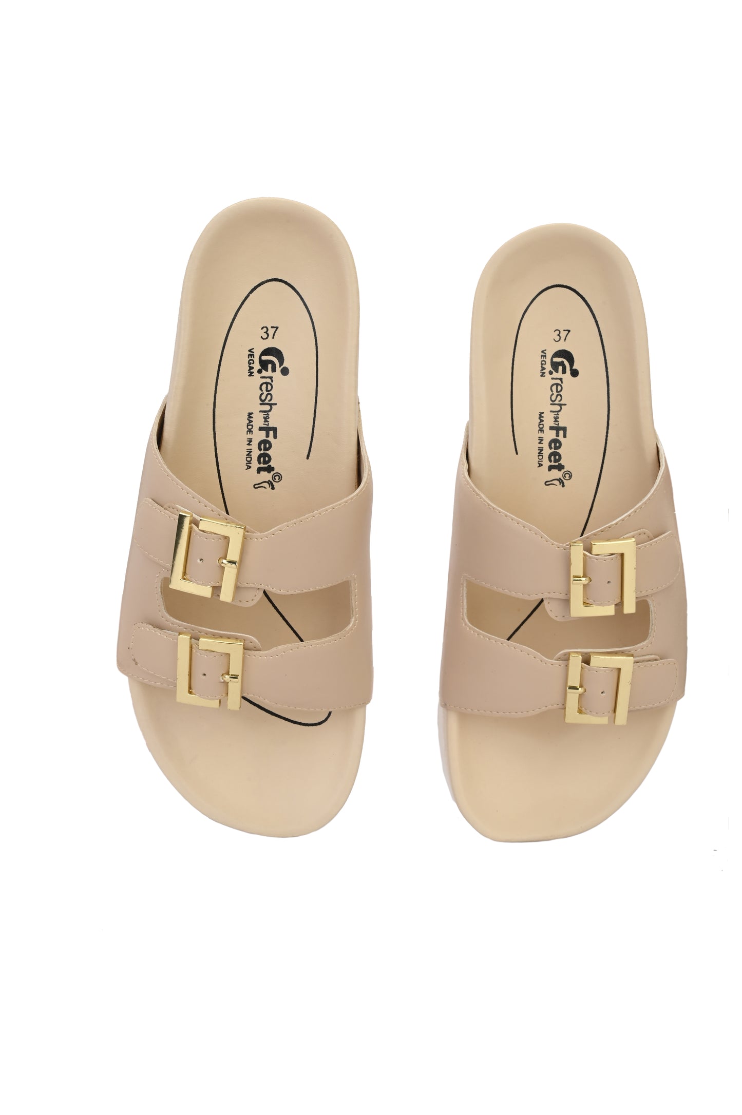 Michelle Beige Orthopedic Sliders For Women