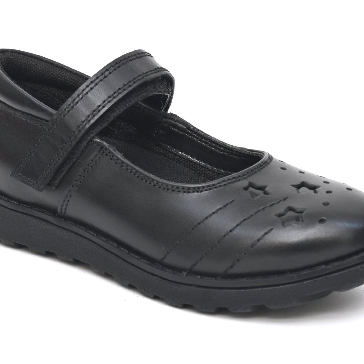 AENNA Genuine Leather Black Dual Size technology School Shoes - Fresh Feet