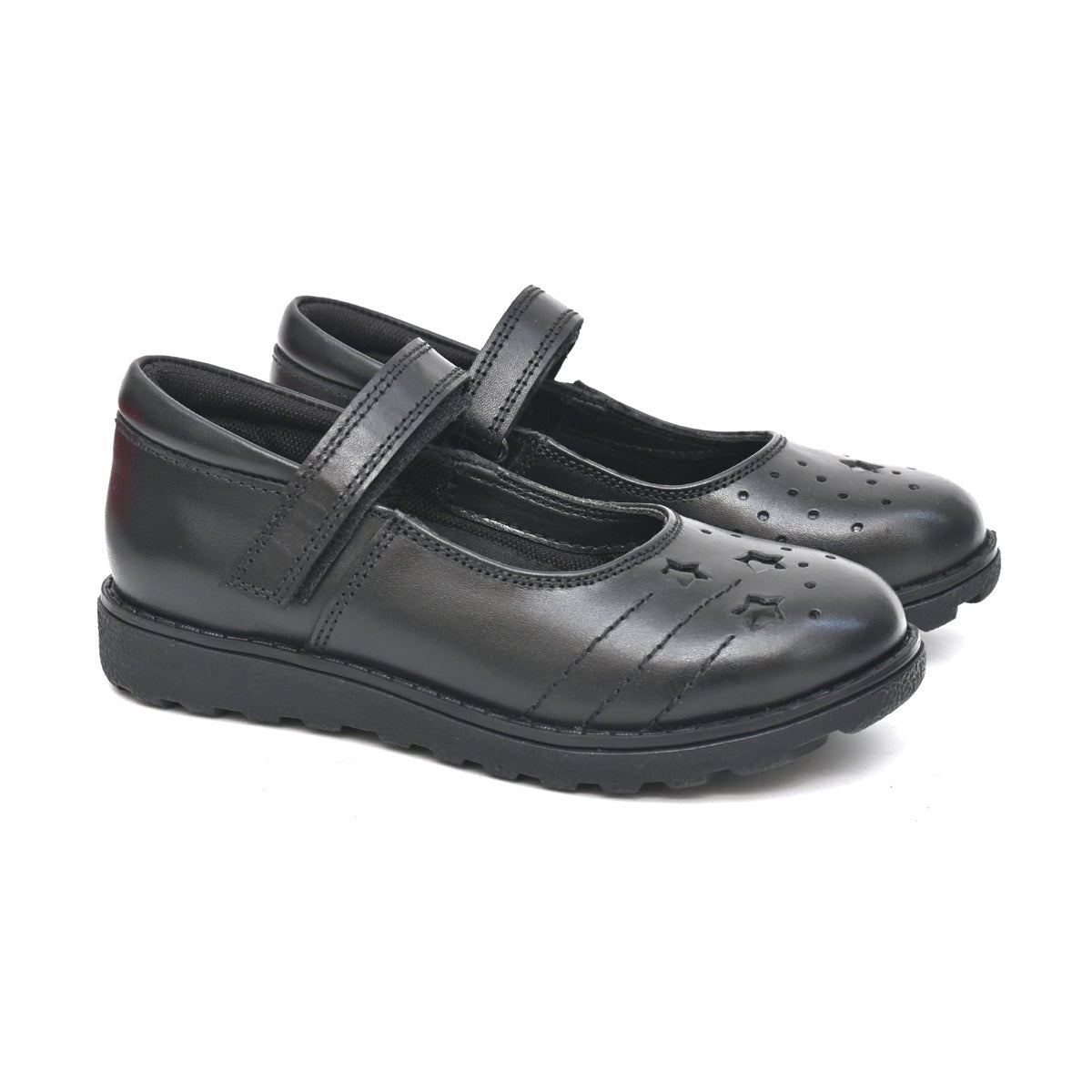 AENNA Genuine Leather Black Dual Size technology School Shoes - Fresh Feet