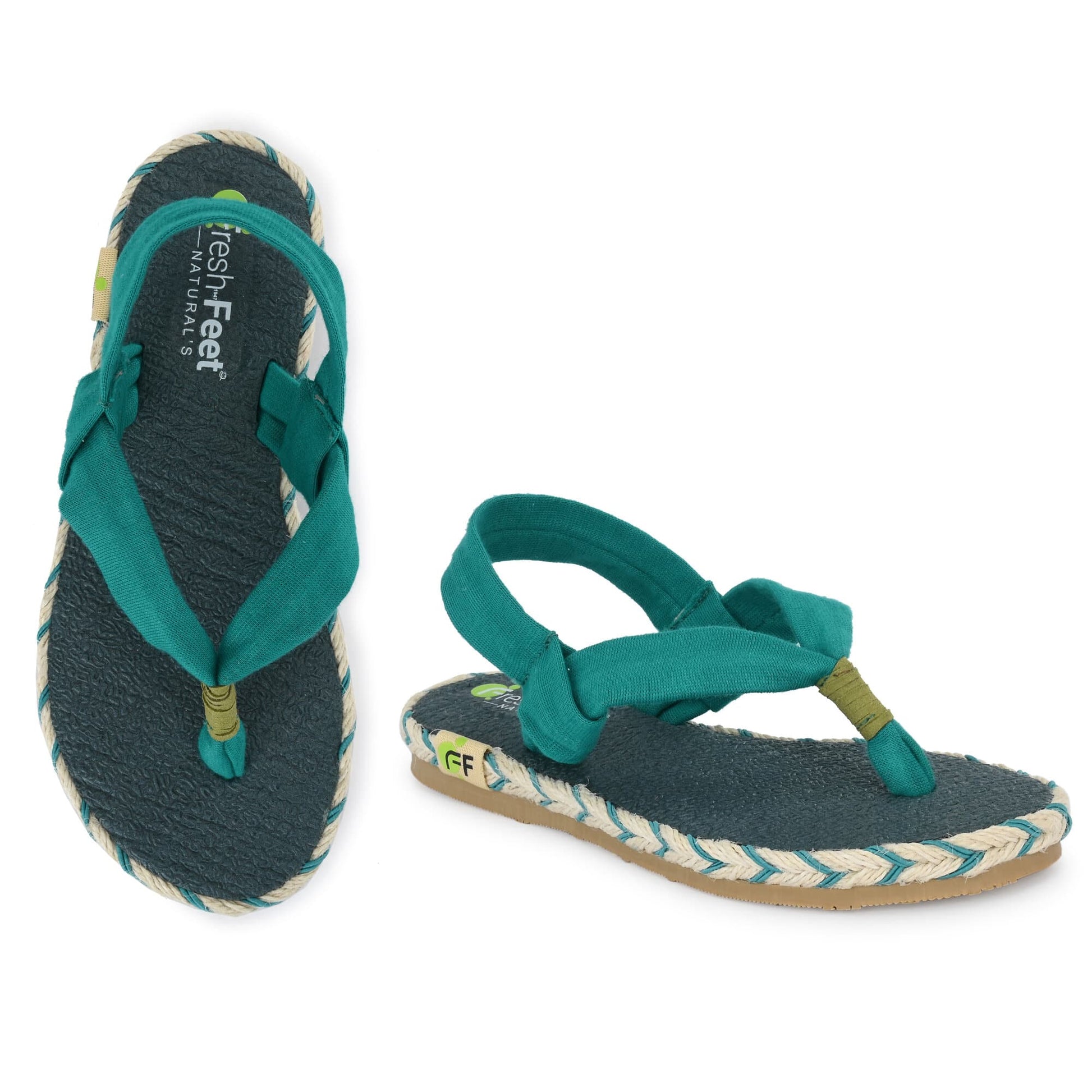 Alexa Teal Yoga Mat Sandals for Kids - Fresh Feet