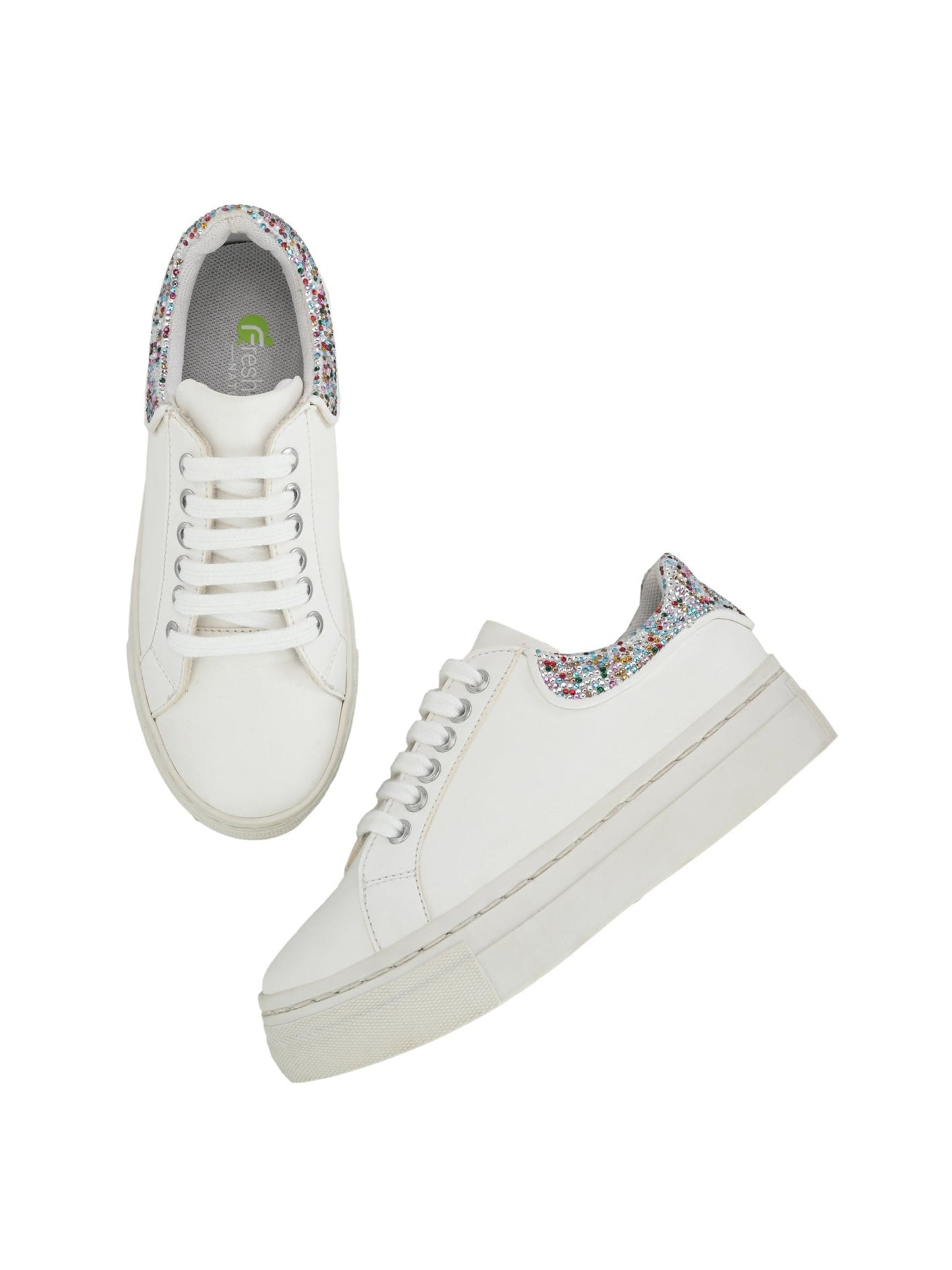 Alya White Dual Size technology Shoes for Kids - Fresh Feet