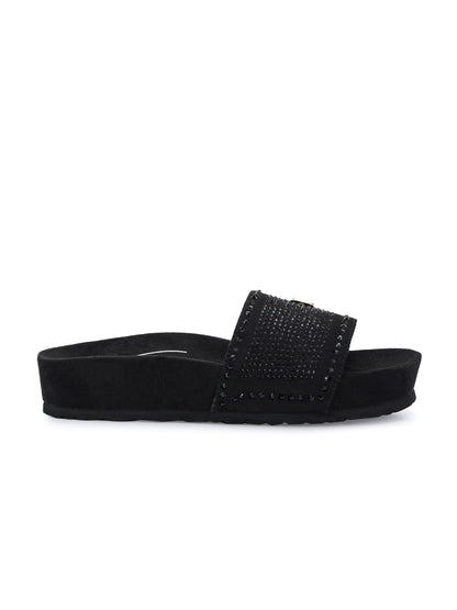 Jessica Black Orthopedic Sliders For Women