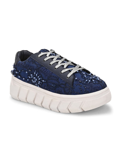 Blue Customized Ethnic Sneakers