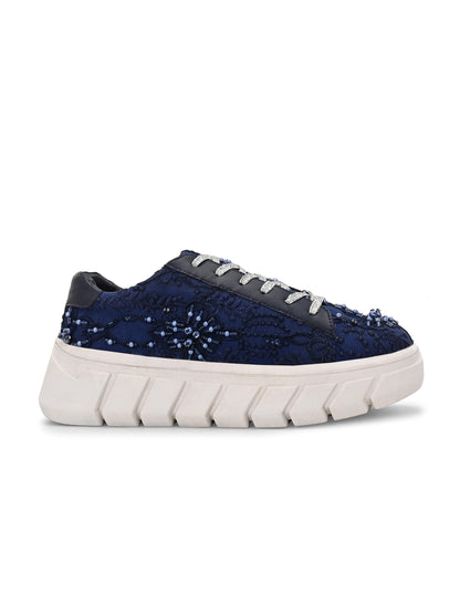 Blue Customized Ethnic Sneakers