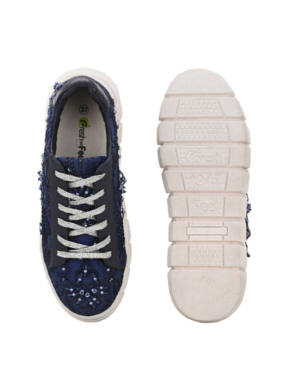 Blue Customized Ethnic Sneakers