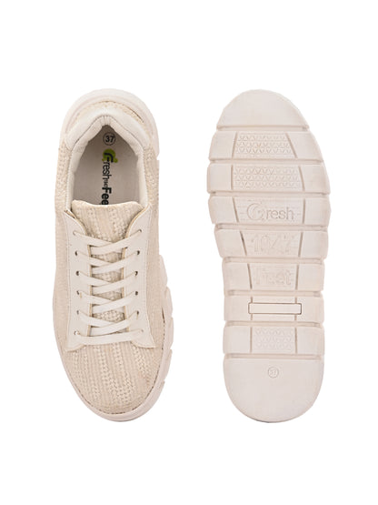 White Sequence Customized Ethnic Sneakers