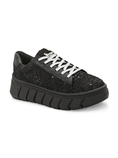 Black Customized Ethnic Sneakers