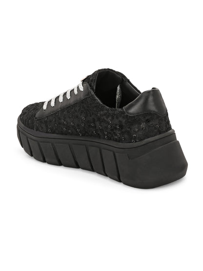 Black Customized Ethnic Sneakers