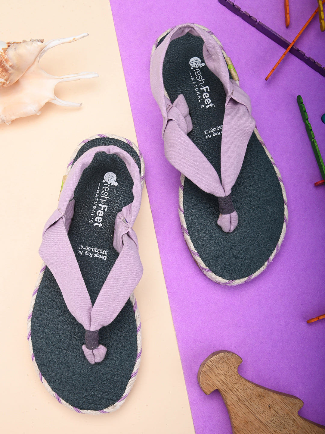 Alexa Light Purple Yoga Mat Sandals for Kids