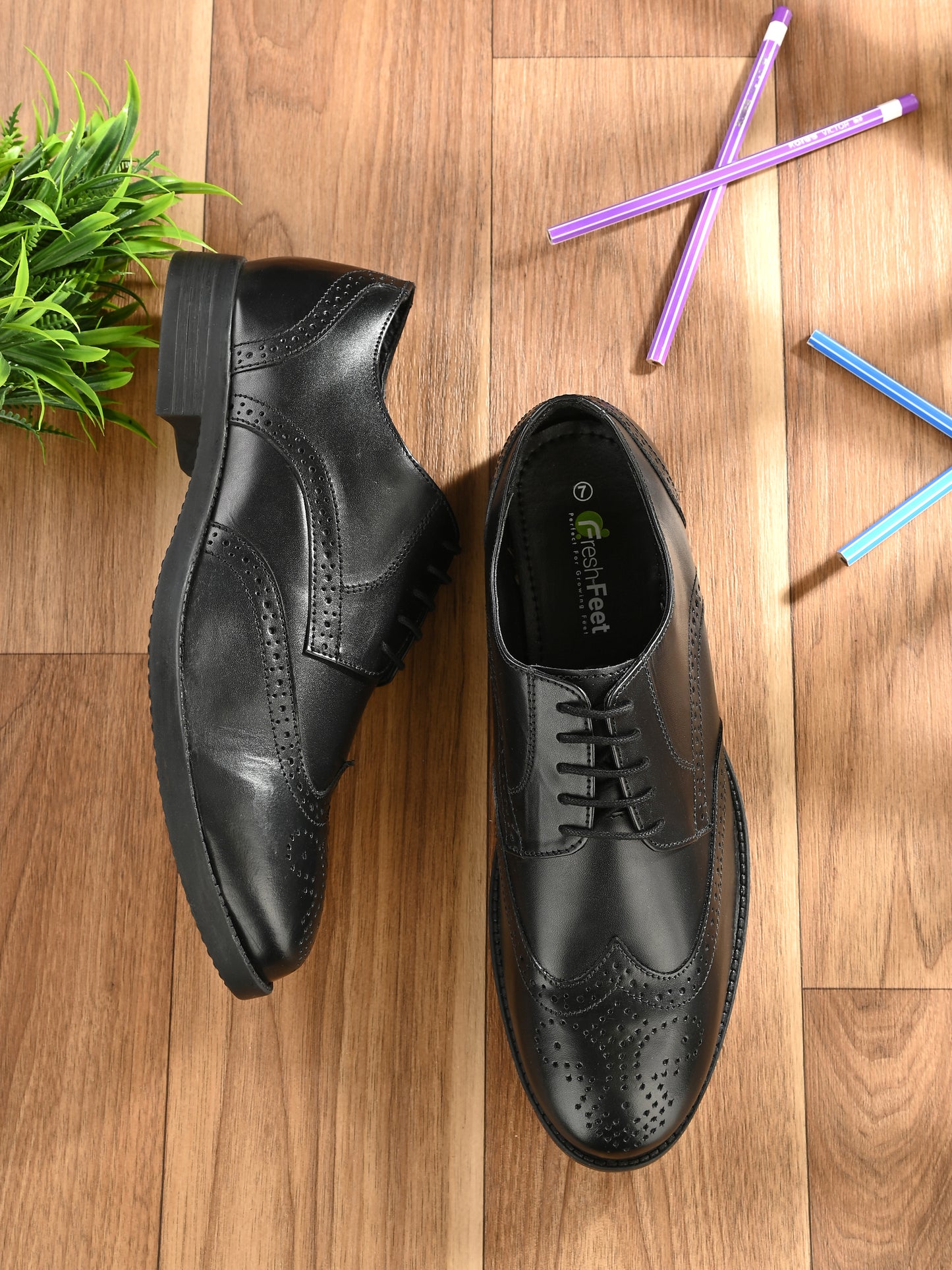 NEEL Genuine Leather Black Shoes for Men