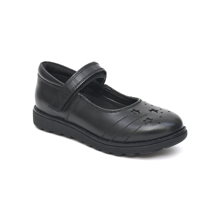 AENNA Genuine Leather Black Dual Size technology School Shoes