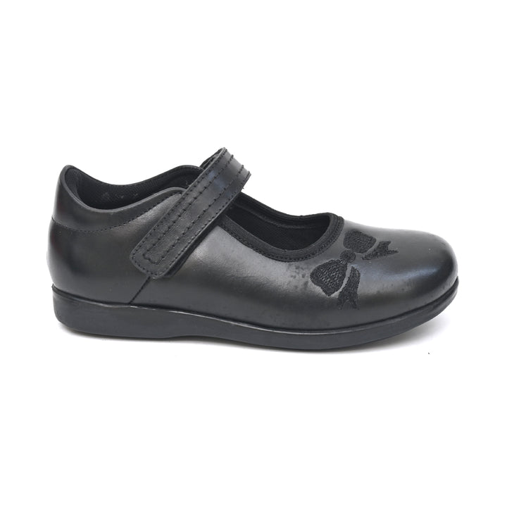 DOLLY Genuine Leather Black Dual Size technology School Shoes