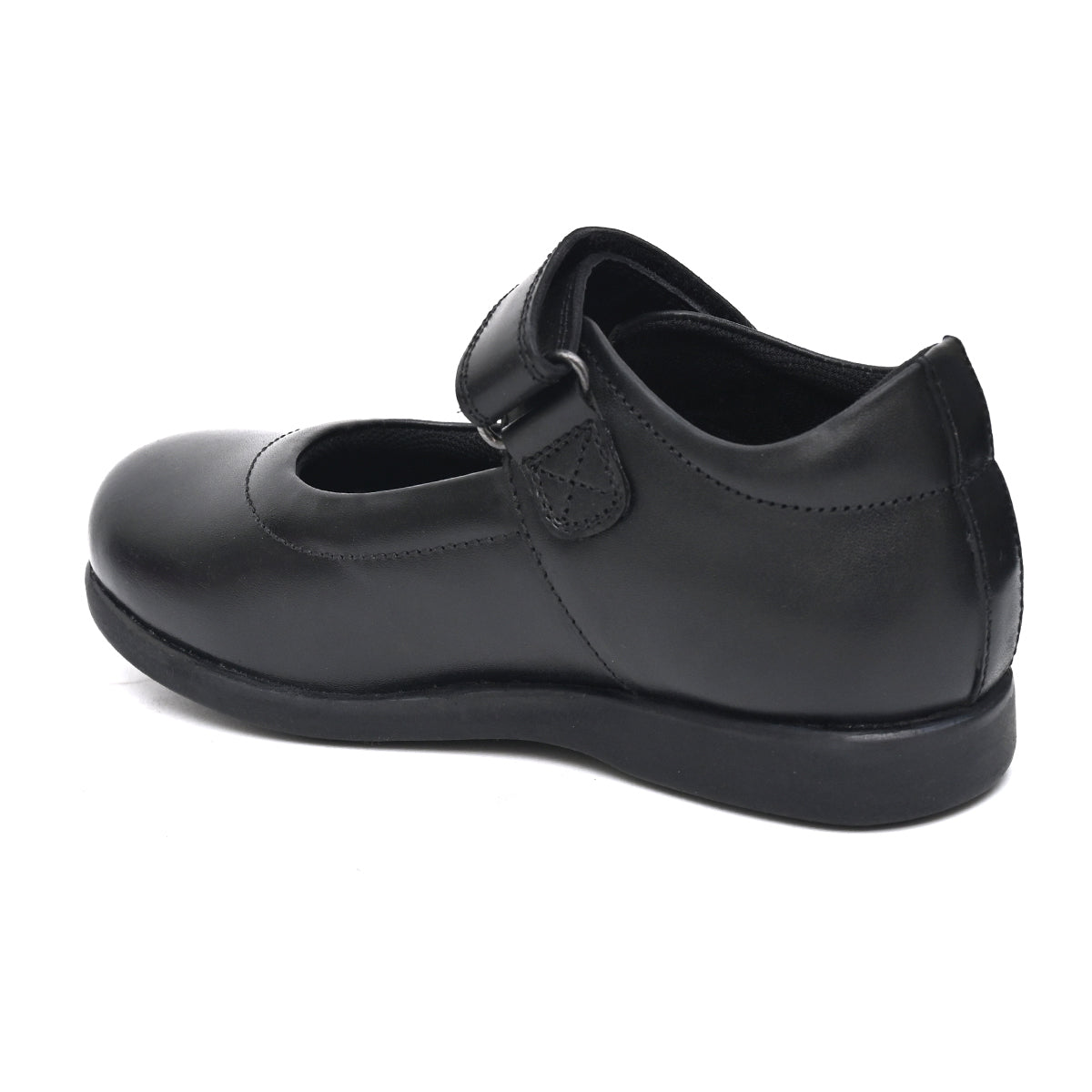 DELIA Genuine Leather Black Dual Size technology School Shoes for Girls