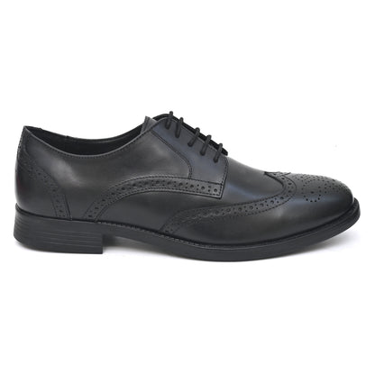 NEEL Genuine Leather Black Shoes for Men