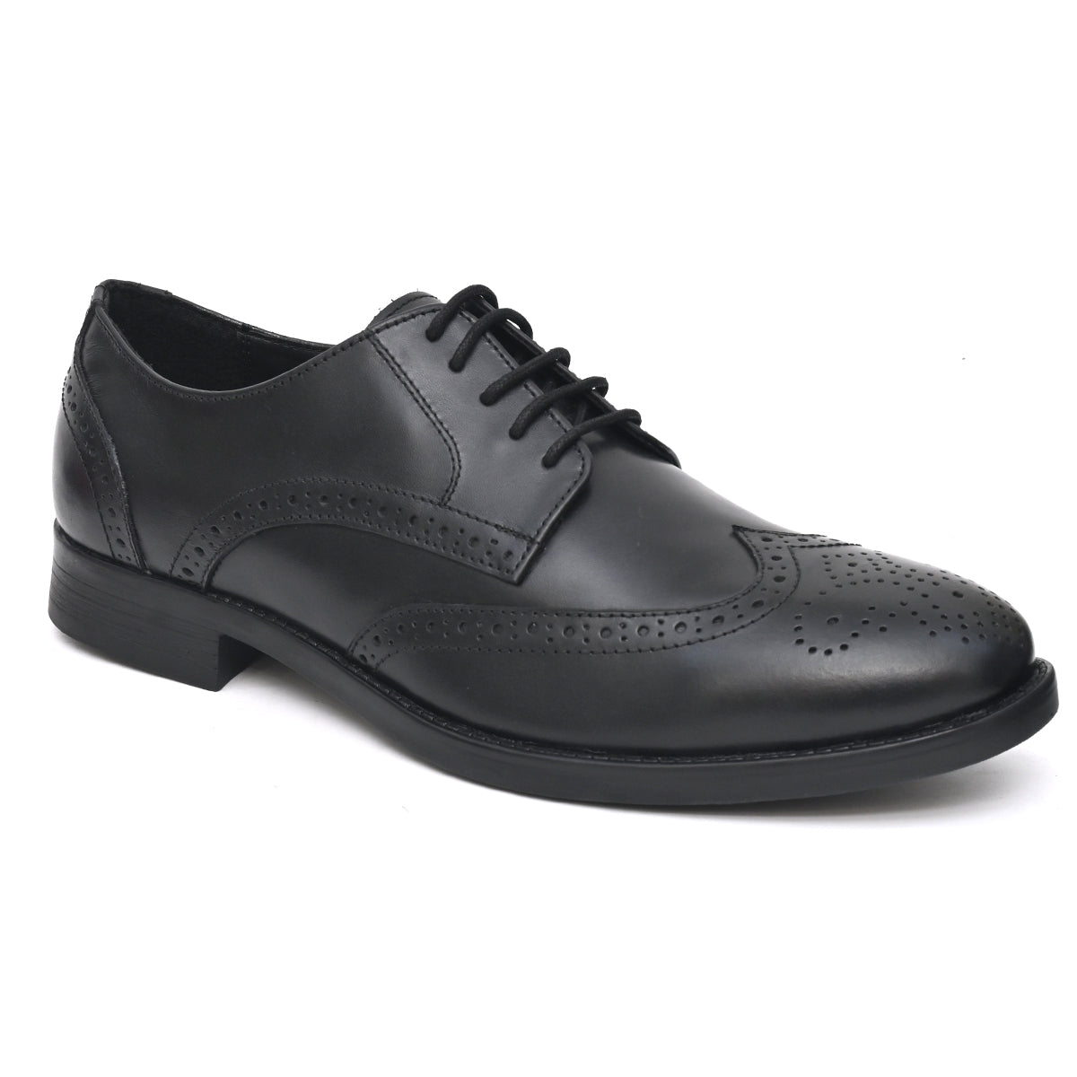 NEEL Genuine Leather Black Shoes for Men