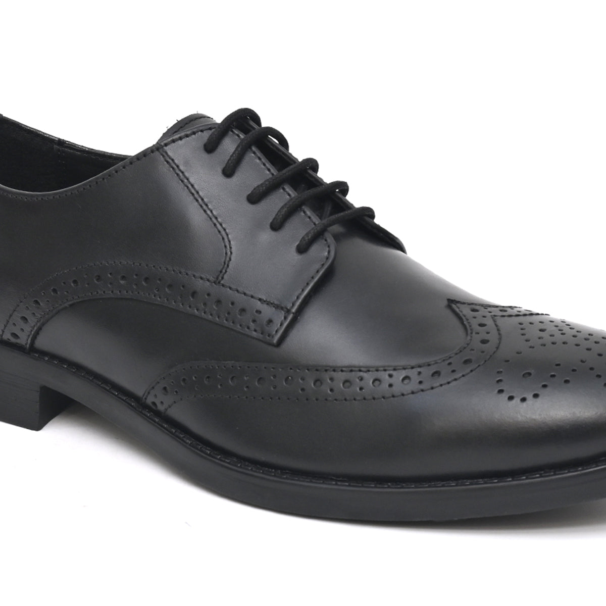 NEEL Genuine Leather Black Shoes for Men