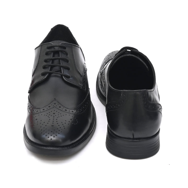 NEEL Genuine Leather Black Shoes for Men