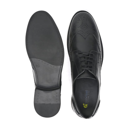 NEEL Genuine Leather Black Shoes for Men