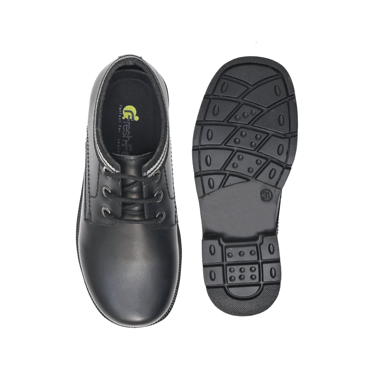 HARRY Genuine Leather Black Dual Size technology School Shoes for Boys