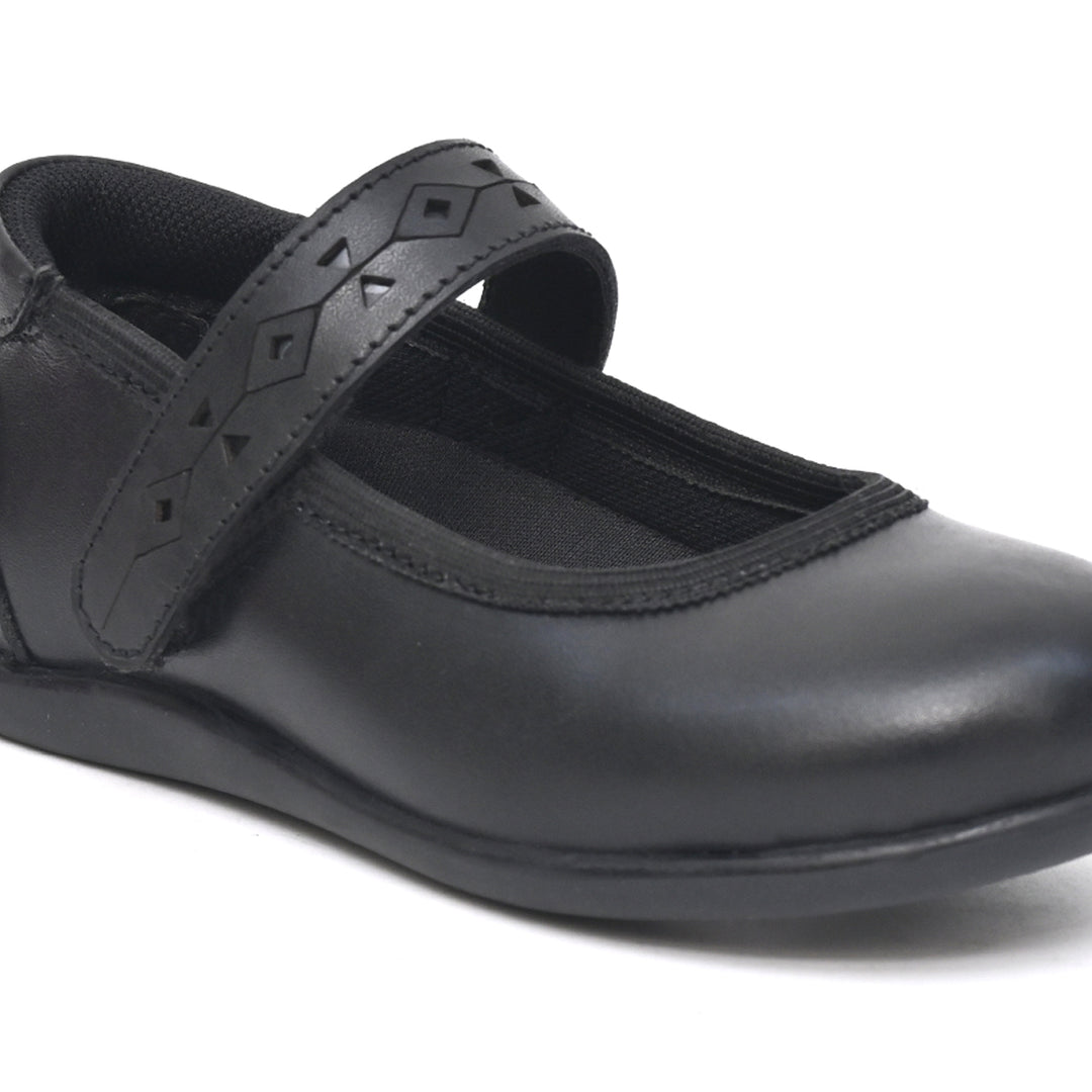 EMMA Genuine Leather Black Dual Size technology School Shoes