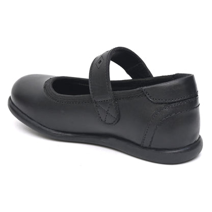 EMMA Genuine Leather Black Dual Size technology School Shoes