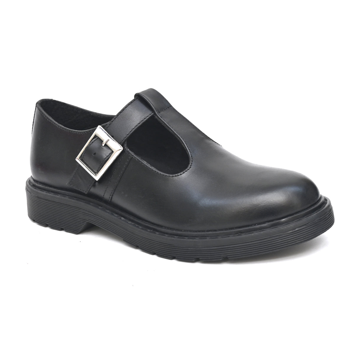 LUNA Genuine Leather Black Dual Size technology School Shoes