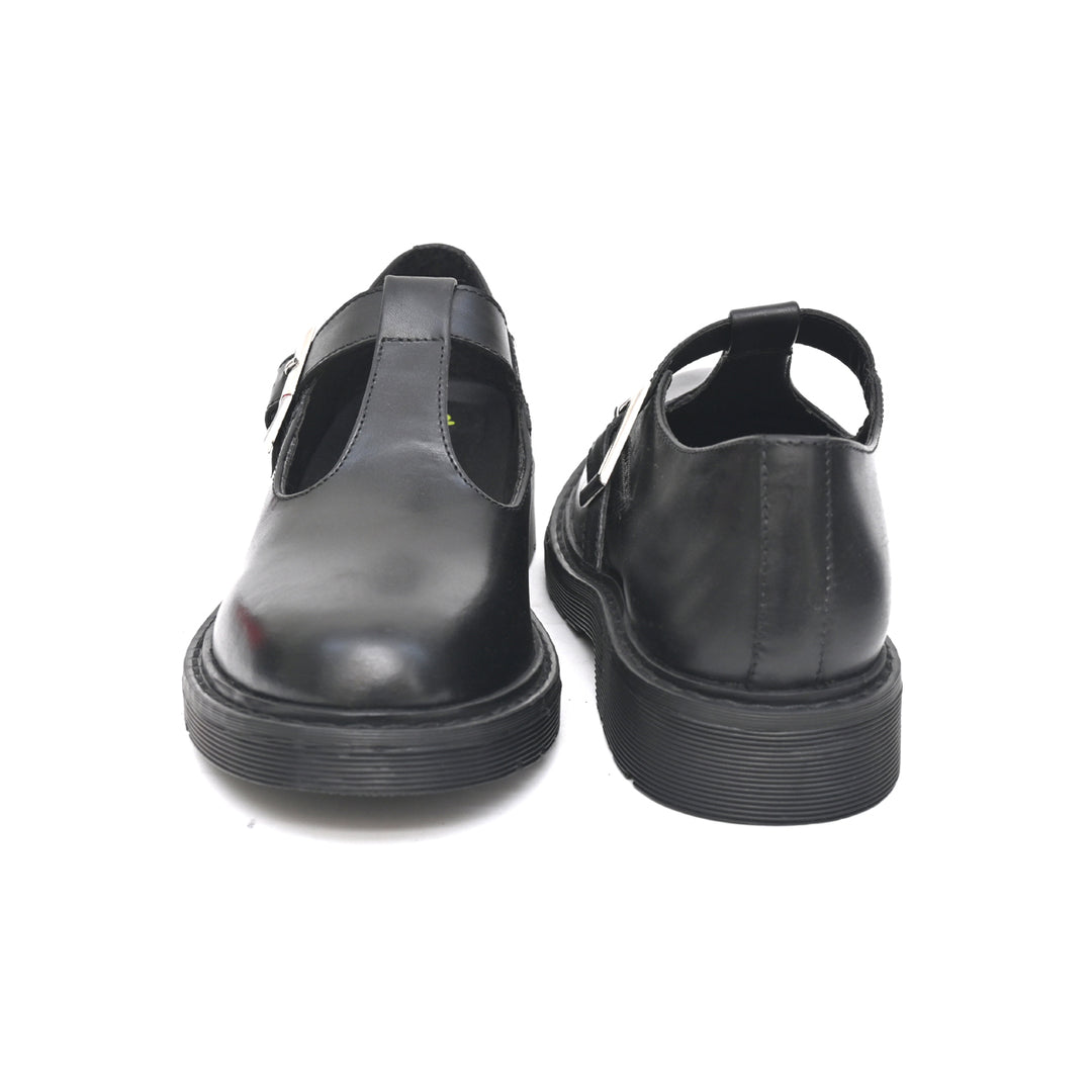 LUNA Genuine Leather Black Dual Size technology School Shoes