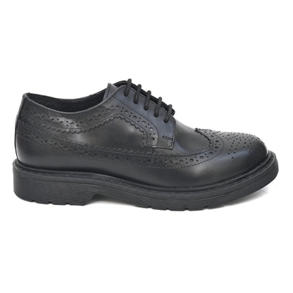 LAYLA Genuine Leather Black Dual Size technology School Shoes